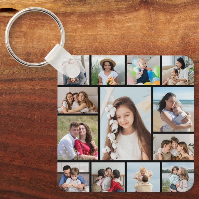 Create Your Own 13 Photo Collage Key Ring (Front)