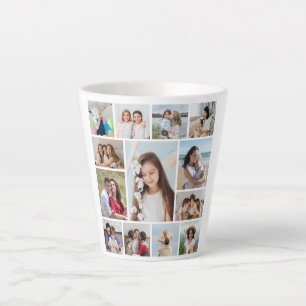 Create Your Own 13 Photo Collage Latte Mug