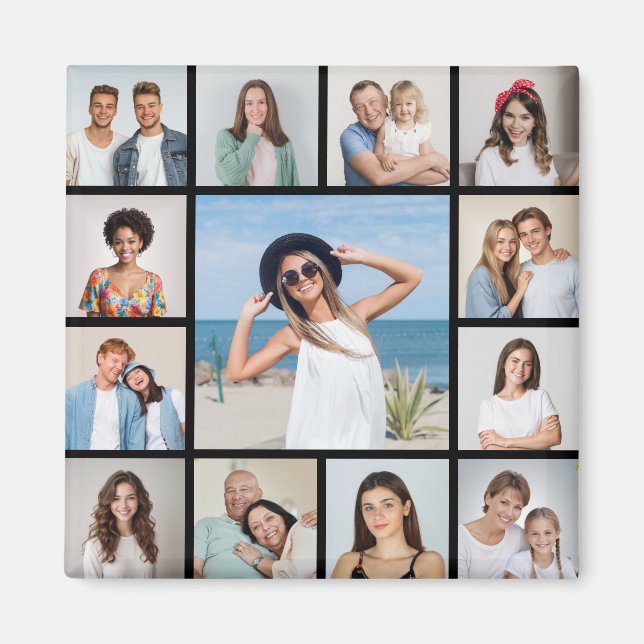 Create Your Own 13 Photo Collage Magnet (Front)