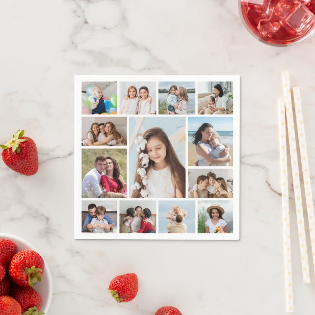 Create Your Own 13 Photo Collage Napkin (Insitu)