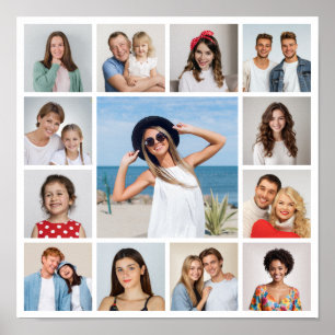 Create Your Own 13 Photo Collage Poster