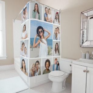 Create Your Own 13 Photo Collage Shower Curtain