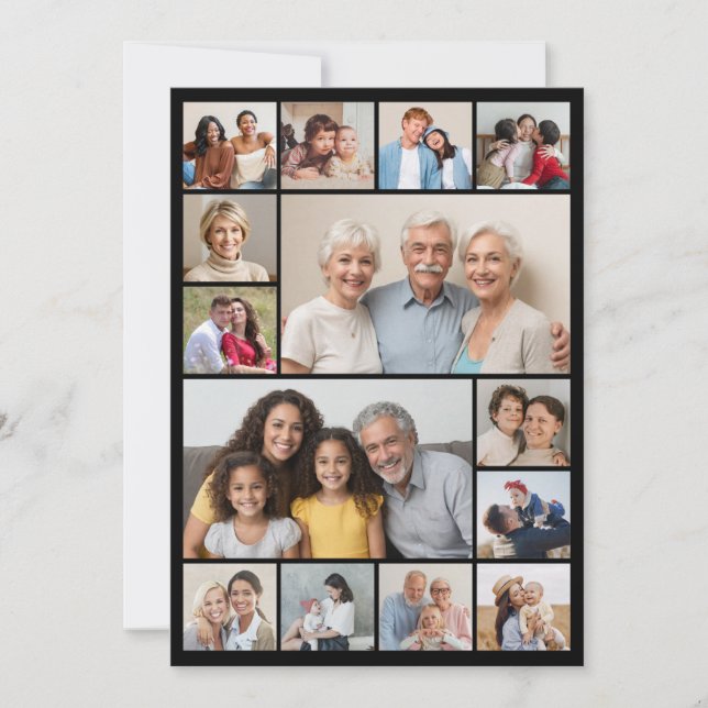 Create Your Own 14 Photo Collage Greeting Card (Front)