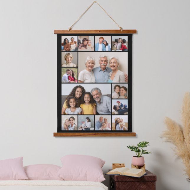 Create Your Own 14 Photo Collage Hanging Tapestry (Bedroom)
