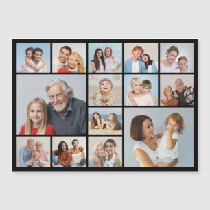 Create Your Own 14 Photo Collage Magnetic Card