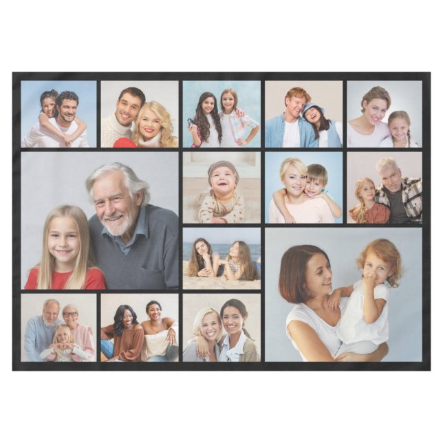 Create Your Own 14 Photo Collage Tablecloth (Front (Horizontal))