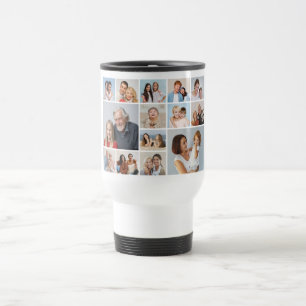 Create Your Own 14 Photo Collage Travel Mug