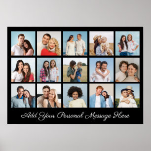 Create Your Own 15 Photo Collage Add A Greeting Poster