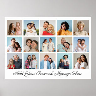 Create Your Own 15 Photo Collage Add A Greeting Poster
