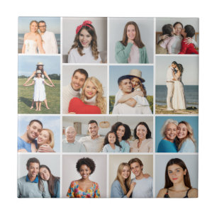 Create Your Own 15 Photo Collage Ceramic Tile