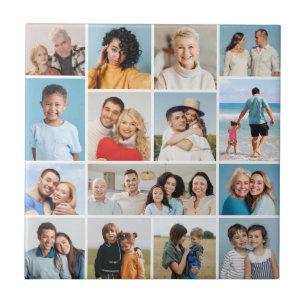 Create Your Own 15 Photo Collage Ceramic Tile