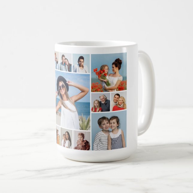 Create Your Own 15 Photo Collage  Coffee Mug (Front Right)