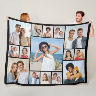 Create Your Own 15 Photo Collage  Fleece Blanket