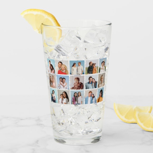 Create Your Own 15 Photo Collage Glass (Front Ice)