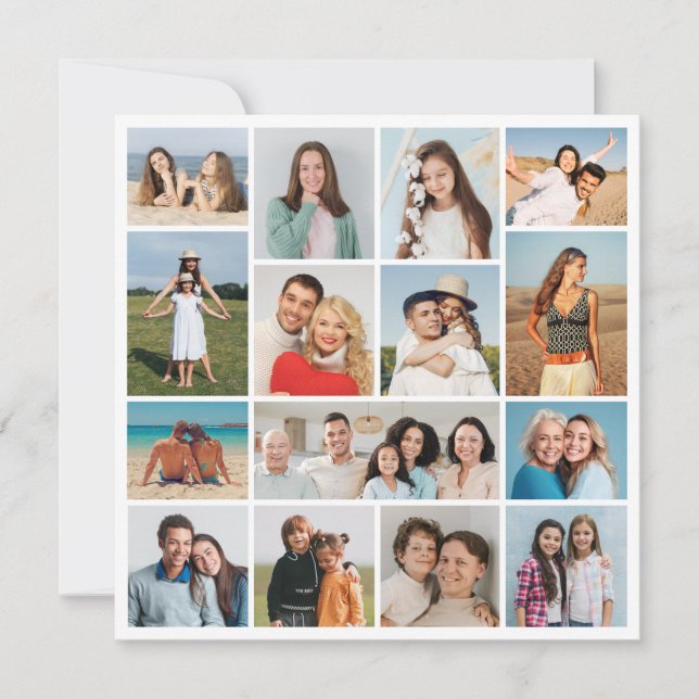 Create Your Own 15 Photo Collage Greeting Card (Front)