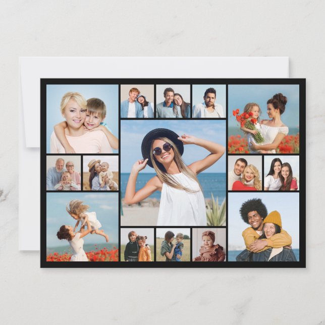 Create Your Own 15 Photo Collage Greeting Card (Front)