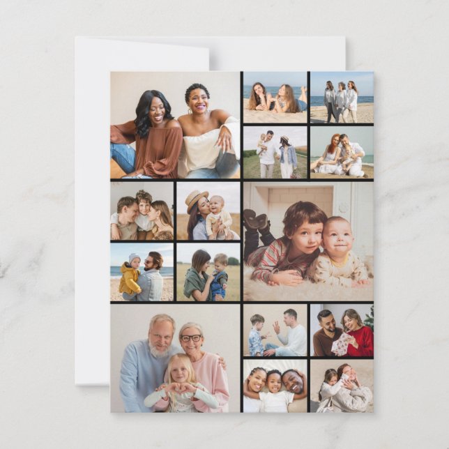 Create Your Own 15 Photo Collage Greeting Card (Front)