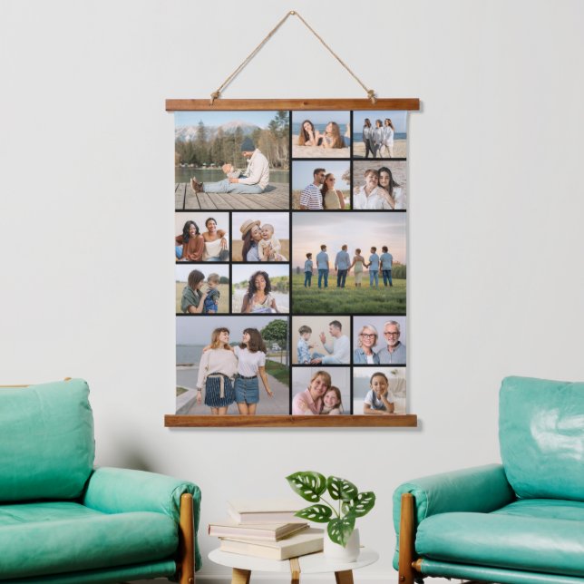 Create Your Own 15 Photo Collage Hanging Tapestry (Living Room)