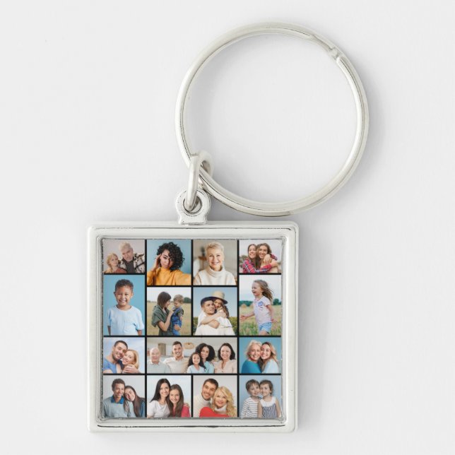 Create Your Own 15 Photo Collage Key Ring (Front)