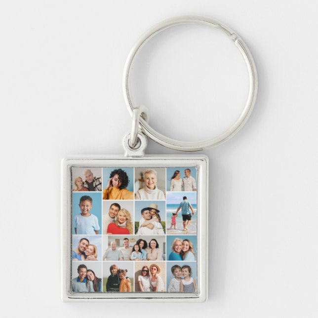 Create Your Own 15 Photo Collage Key Ring (Front)