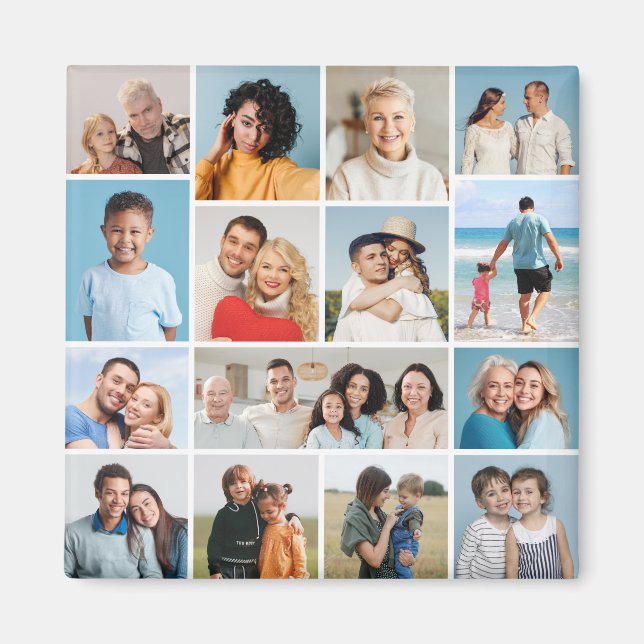 Create Your Own 15 Photo Collage Magnet (Front)