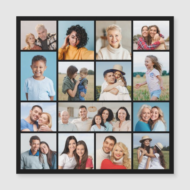 Create Your Own 15 Photo Collage Magnetic Card (Front)