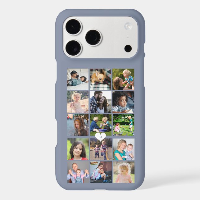 Create your own 15 photo collage monogrammed (Back)