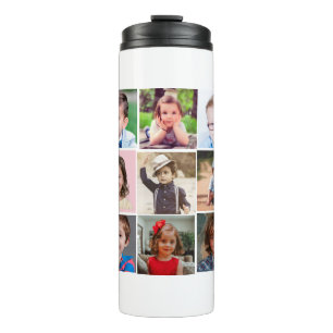 Create Your Own 15 Photo Collage Thermal Tumbler