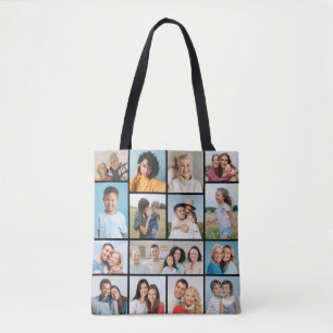 Create Your Own 15 Photo Collage Tote Bag