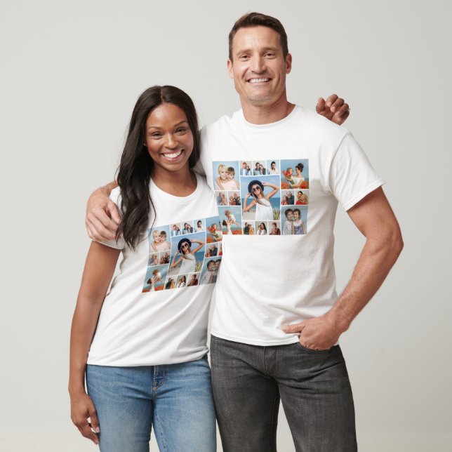 Create Your Own 15 Photo Collage Unisex T-Shirt (Unisex)