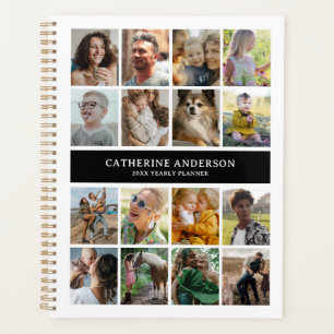 Create Your Own 16 Photo Collage Black Planner