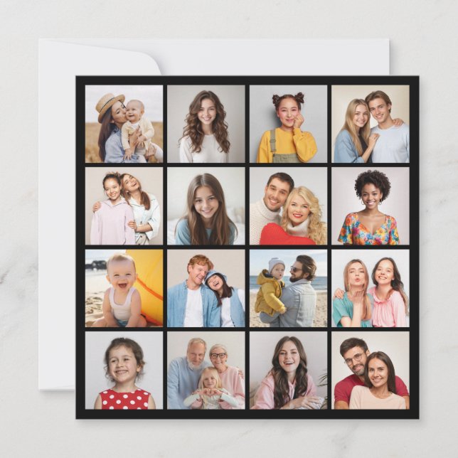 Create Your Own 16 Photo Collage Card (Front)