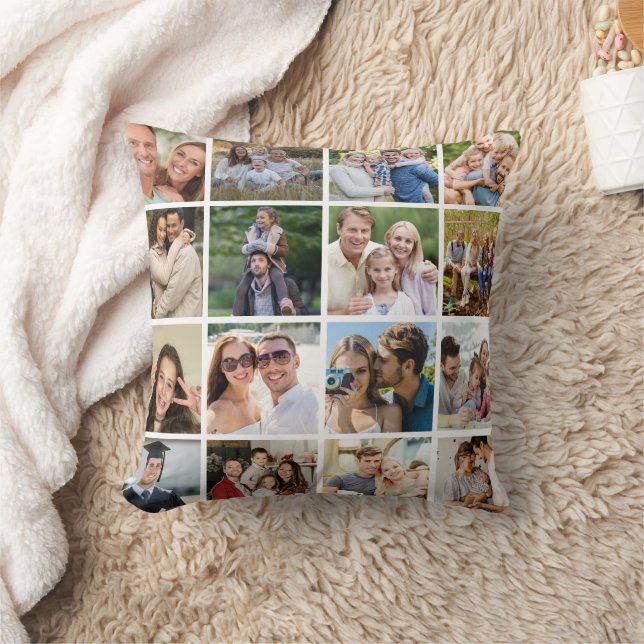 Create your Own 16 Photo Collage  Cushion (Blanket)