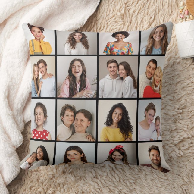 Create Your Own 16 Photo Collage Cushion (Blanket)