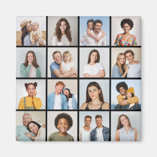 Create Your Own 16 Photo Collage Magnet
