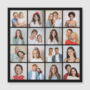 Create Your Own 16 Photo Collage Magnetic Card