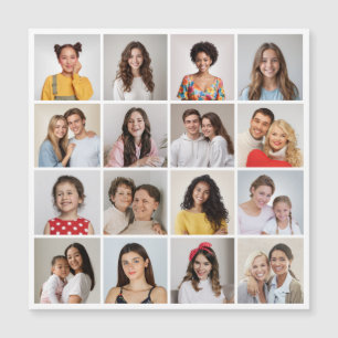 Create Your Own 16 Photo Collage Magnetic Card