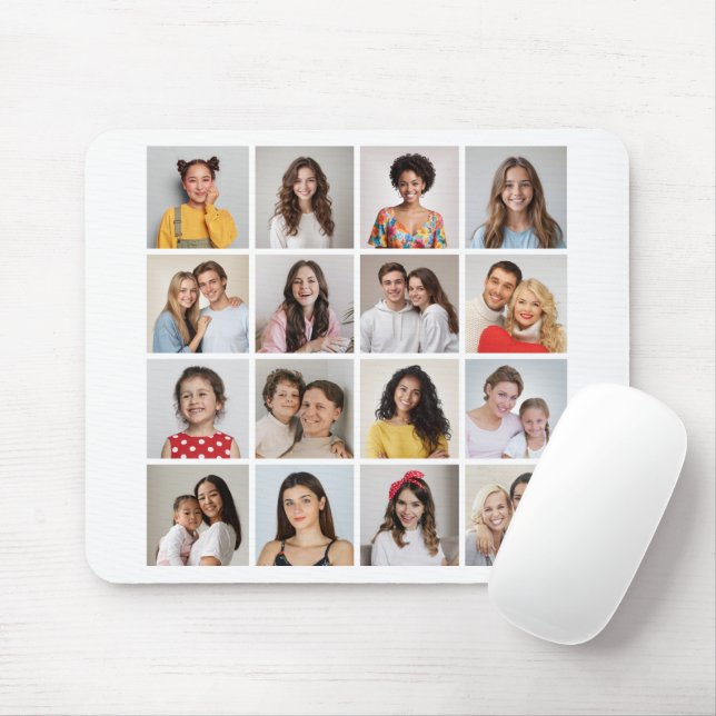 Create Your Own 16 Photo Collage Mouse Pad (With Mouse)