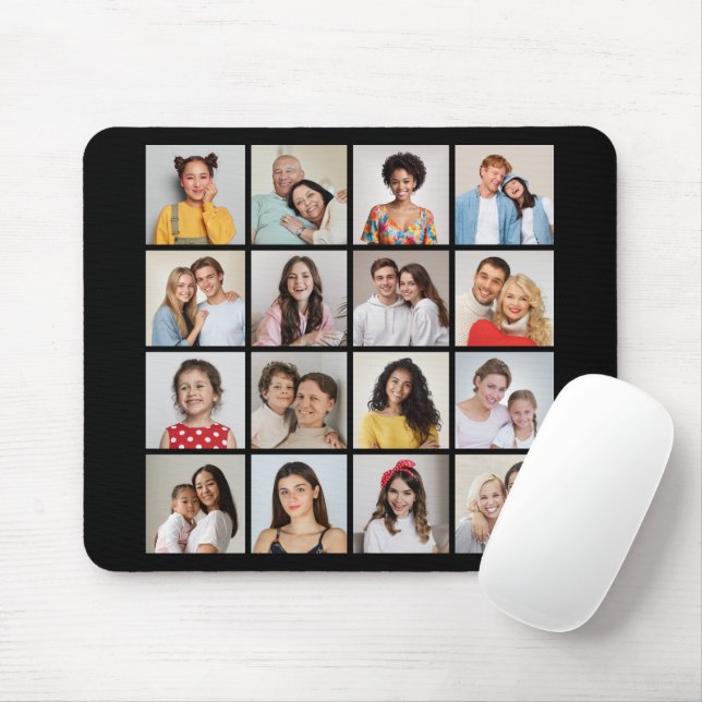 Create Your Own 16 Photo Collage Mouse Pad (With Mouse)