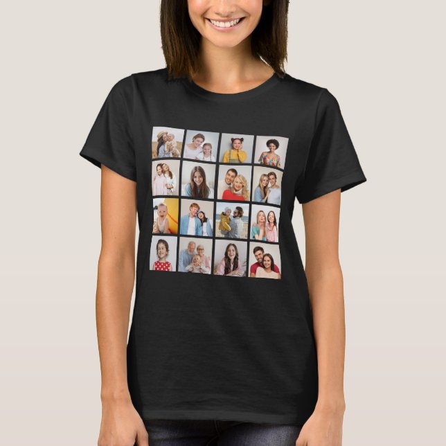 Create Your Own 16 Photo Collage T-Shirt (Front)