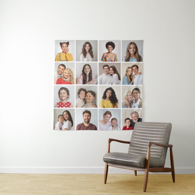 Create Your Own 16 Photo Collage Tapestry (In Situ)