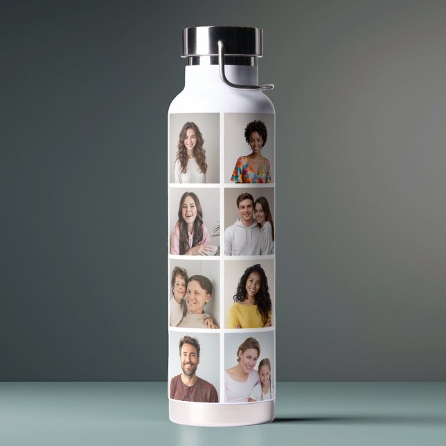 Create Your Own 16 Photo Collage Water Bottle (16 Photo Collage Thor Copper Vacuum Insulated Water Bottle)