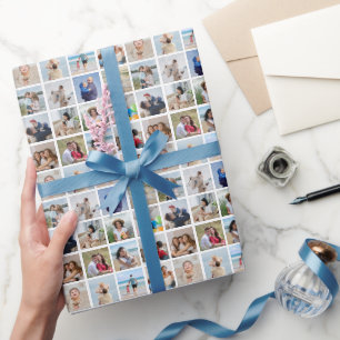 Create Your Own 16 Photo Collage Wrapping Paper
