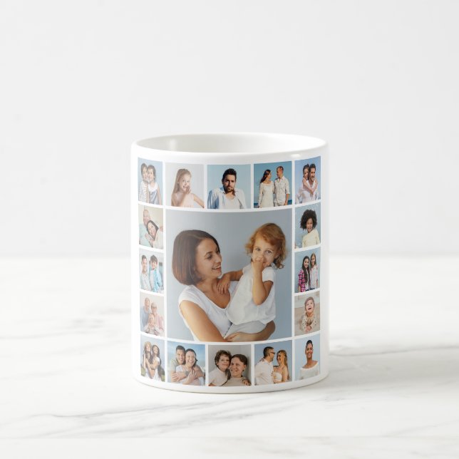 Create Your Own 17 Photo Collage  Coffee Mug (Center)