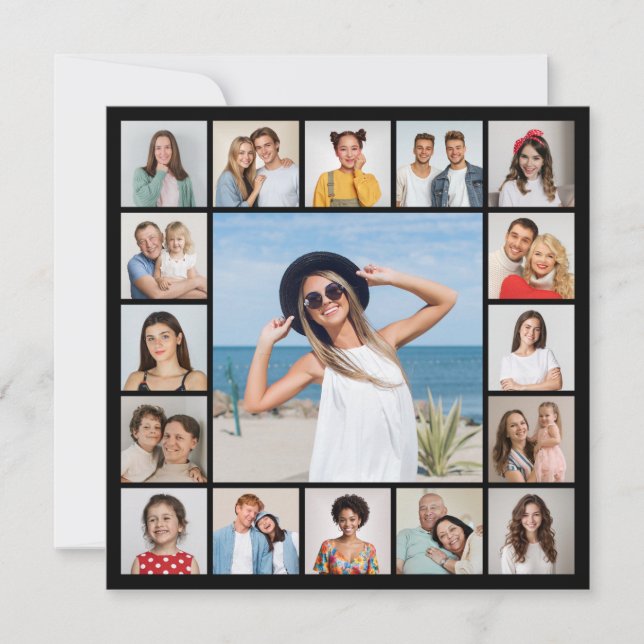 Create Your Own 17 Photo Collage Greeting  Card (Front)