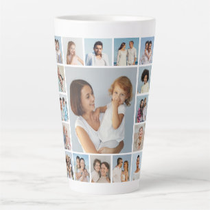Create Your Own 17 Photo Collage  Latte Mug