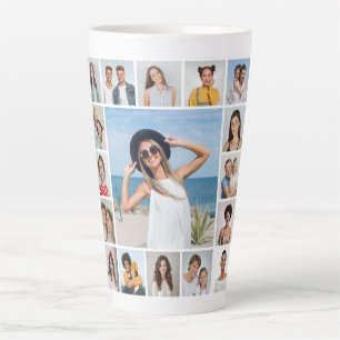 Create Your Own 17 Photo Collage Latte Mug