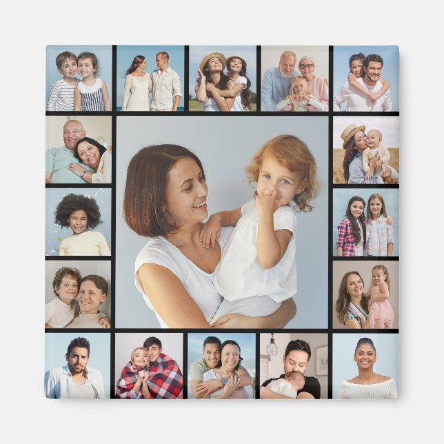 Create Your Own 17 Photo Collage Magnet (Front)