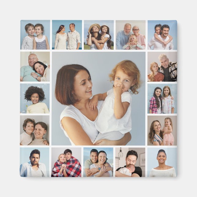 Create Your Own 17 Photo Collage Magnet (Front)