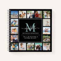 Create Your Own 17 Photo Collage, Monogram & Quote